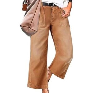 Wide Leg Brown Jeans